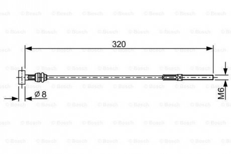 Трос зупиночних гальм BOSCH 1987482460 (фото 1)