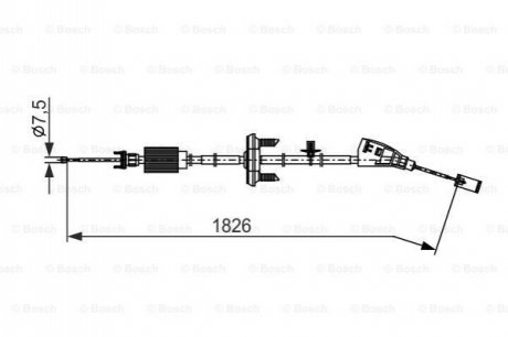 Трос ручного гальма CITROEN C4 GRAND PICASSO I 1.6 16V 08-, 1.6HDI 06- BOSCH 1987482795 (фото 1)