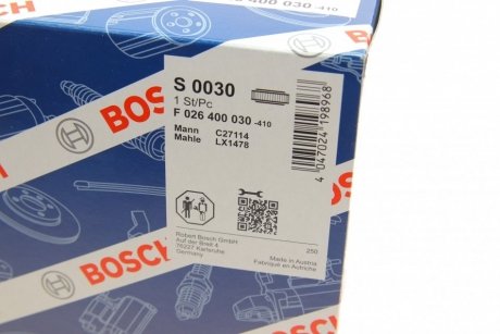 Фильтр воздушный BOSCH F 026 400 030 (фото 1)