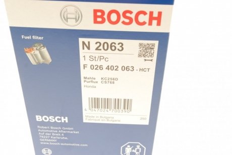 Фильтр топливный HONDA CR-V 2.2 CTDI 07- BOSCH F 026 402 063 (фото 1)