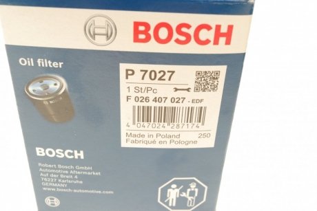 Фільтр масляний BOSCH F 026 407 027 (фото 1)