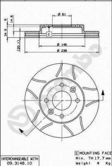 Гальмівний диск BREMBO 09314875 (фото 1)