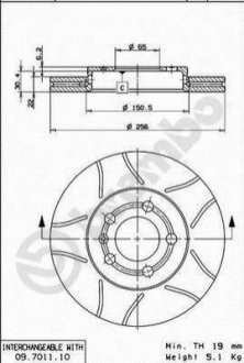 Гальмівні диски BREMBO 09.7011.75 (фото 1)