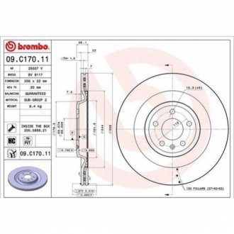 Гальмівний диск BREMBO 09.C170.11 (фото 1)