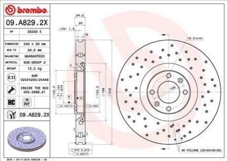 Гальмівний диск BREMBO 09.D096.13 (фото 1)