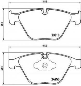 Колодка торм. диск. BMW 5(F10) 523I,528I,520D,525D,530D 2010- передн. BREMBO P 06 055 (фото 1)