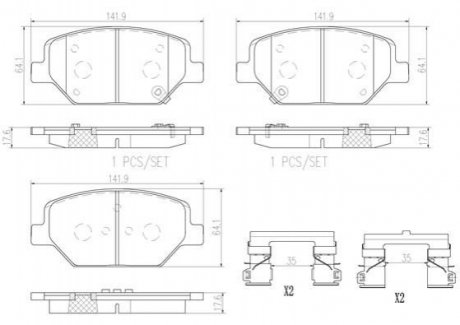 Гальмівні колодки дискові BREMBO P07 007 (фото 1)