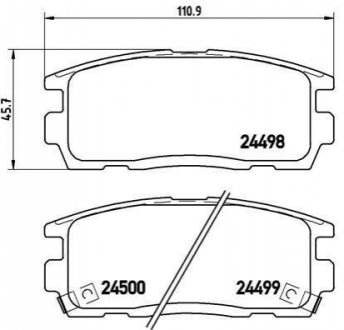 Колодка торм. диск. CHEVROLET CAPTIVA задн. BREMBO P 10 004 (фото 1)