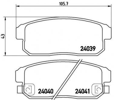 Гальмівні колодки, дискове гальмо (набір) BREMBO P10005 (фото 1)