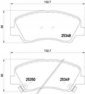 Колодки тормозные дисковые, к-кт. BREMBO P18 025 (фото 1)