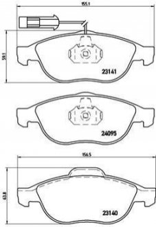 Гальмівні колодки дискові BREMBO P23 114 (фото 1)