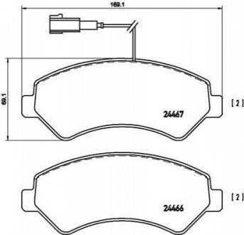 Колодки тормозные дисковые, к-кт. BREMBO P23 136 (фото 1)