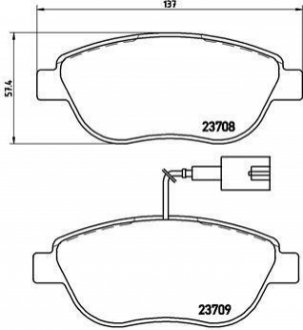 Колодки тормозные дисковые, к-кт. BREMBO P23 137 (фото 1)