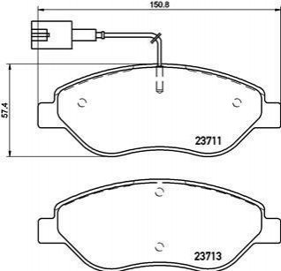 Гальмівні колодки дискові BREMBO P23 145 (фото 1)