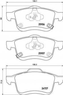 Гальмівні колодки дискові BREMBO P23 155 (фото 1)