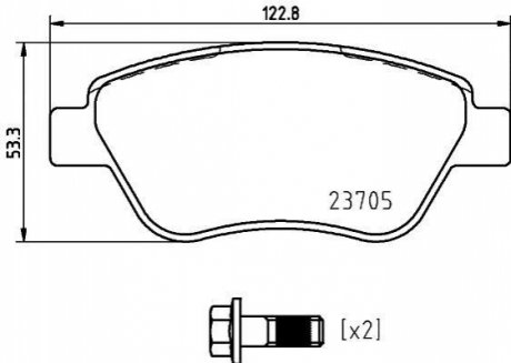 Гальмівні колодки дискові BREMBO P 23 169 (фото 1)