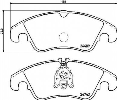 Гальмівні колодки дискові BREMBO P24 161 (фото 1)