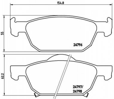 Гальмівні колодки, тюнінг BREMBO P 28 044X (фото 1)