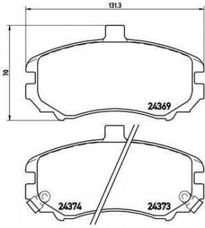 Гальмівні колодки, дискове гальмо (набір) BREMBO P30029 (фото 1)