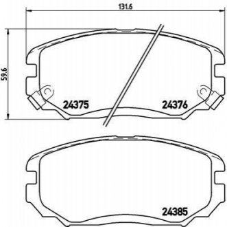 Комплект гальмівних колодок з 4 шт. дисків BREMBO P30038 (фото 1)