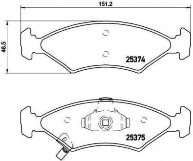 Колодки гальмівні SPORTAGE 97-03.. BREMBO P30062 (фото 1)