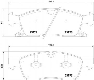 Колодка торм. диск. JEEP GRAND CHEROKEE 2011- 18 WHEELS передн. BREMBO P37 017 (фото 1)