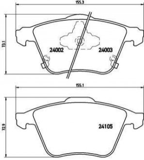 Гальмівні колодки дискові BREMBO P49 038 (фото 1)