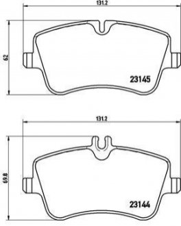 Колодка торм. диск. MB C-CLASS (W203) передн. BREMBO P50045 (фото 1)