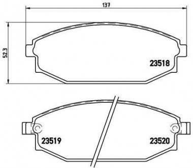 Гальмівні колодки, дискове гальмо (набір) BREMBO P54027 (фото 1)