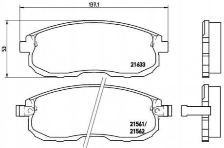 Комплект гальмівних колодок з 4 шт. дисків BREMBO P56021 (фото 1)