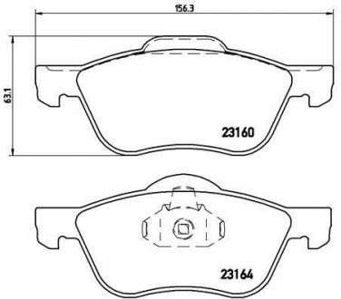 Гальмівні колодки, дискове гальмо (набір) BREMBO P56037 (фото 1)