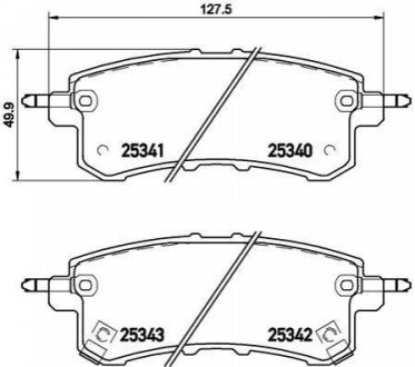 Комплект гальмівних колодок з 4 шт. дисків BREMBO P56082 (фото 1)