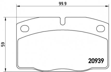 Гальмівні колодки, дискове гальмо (набір) BREMBO P59005 (фото 1)