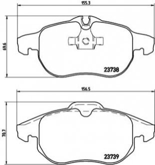 Гальмівні колодки, тюнінг BREMBO P 59 043X (фото 1)