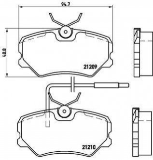 Гальмівні колодки дискові BREMBO P61 035 (фото 1)