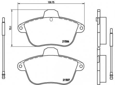 Гальмівні колодки, дискове гальмо (набір) BREMBO P61046 (фото 1)