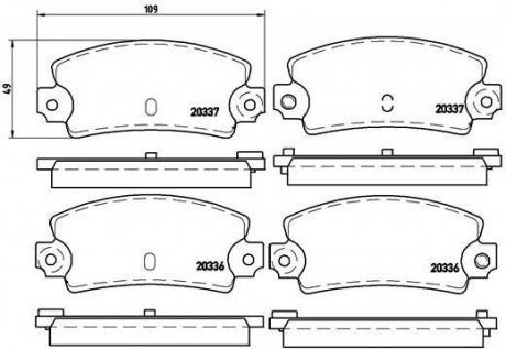 Гальмівні колодки, дискове гальмо (набір) BREMBO P68002 (фото 1)