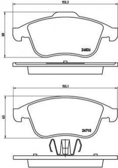 Гальмівні колодки дискові BREMBO P68 047 (фото 1)