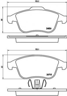 Гальмівні колодки, тюнінг BREMBO P 68 047X (фото 1)