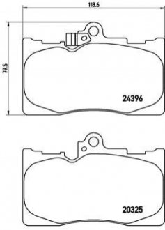 Колодка торм. диск. LEXUS GS передн. BREMBO P 83 072 (фото 1)