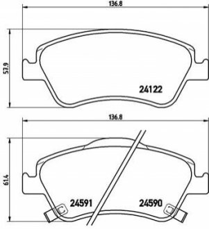 Колодка торм. диск. TOYOTA AURIS передн. BREMBO P 83 079 (фото 1)