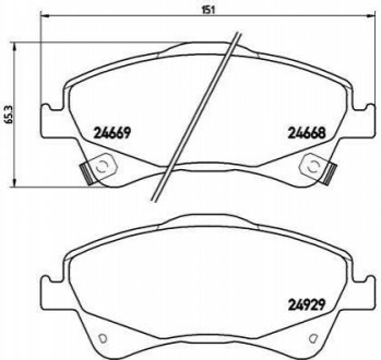 Колодка торм. диск. TOYOTA AURIS, AVENSIS передн. BREMBO P 83 109 (фото 1)