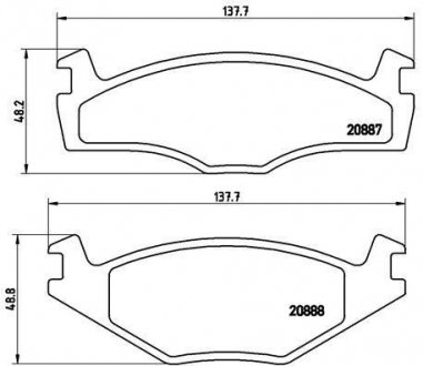 Гальмівні колодки, дискове гальмо (набір) BREMBO P85005 (фото 1)