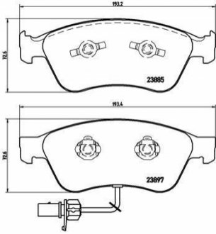 Гальмівні колодки дискові BREMBO P85 087 (фото 1)