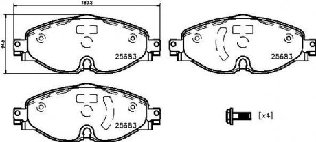 Комплект гальмівних колодок з 4 шт. дисків BREMBO P85147 (фото 1)