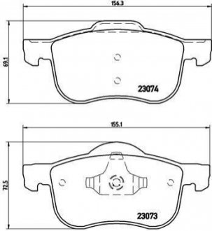 Гальмівні колодки дискові BREMBO P86 016 (фото 1)