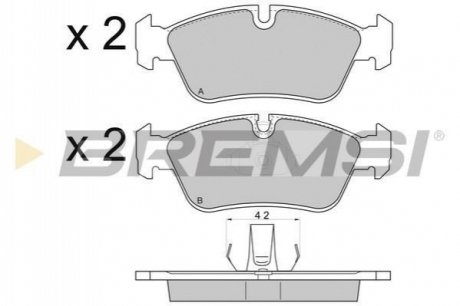 Гальмівні колодки перед. BMW 3 (E36/E46) 90-09 (ATE) BREMSI BP2745 (фото 1)