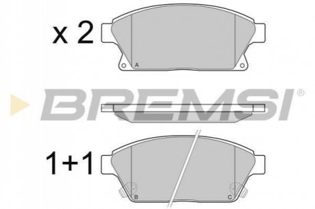 Гальмівні колодки перед. Astra J/Zarifa/Chevrolet Cruze 09- BREMSI BP3405 (фото 1)