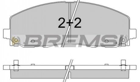 Гальмівні колодки перед. Fiat Freemont 11-/Dodge Caravan 08- (183x63.2x19.5) BREMSI BP3543 (фото 1)