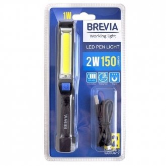 Лампа інспекційна LED PEN 2W COB + 1W LED 150lm 900mAh, microUSB BREVIA 11220 (фото 1)